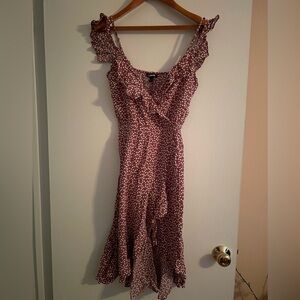 Express Asymmetrical Polka Dot Dress